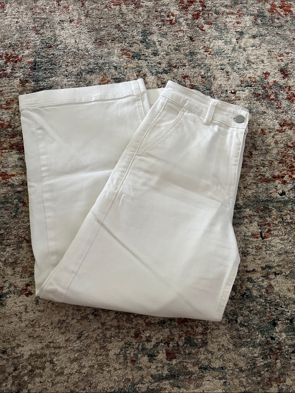 Everlane White High-Rise Wide Leg Crop Jeans